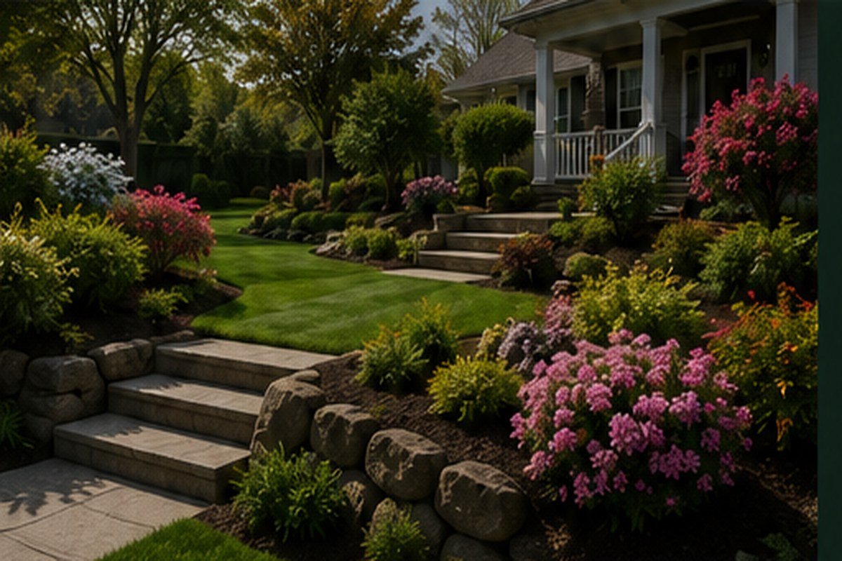 Well maintained residential landscape in Schenectady County